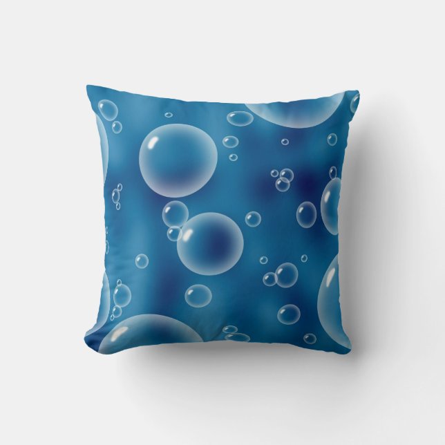 Blue Bubbles Cushion Throw (Front)