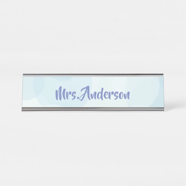 Blue Bubbles Desk Name Plate (Front)