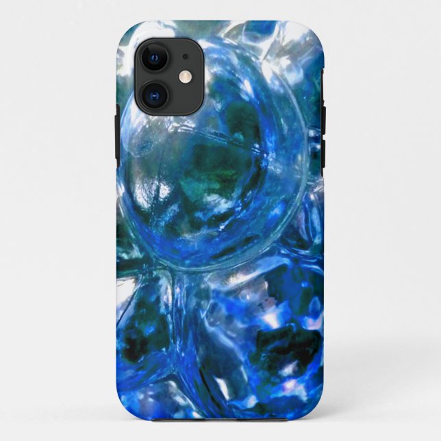 Blue Bubbles Glass Silver Sound Personalise It Case-Mate iPhone Case (Back)