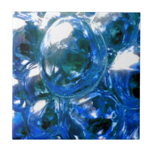 Blue Bubbles Glass Silver Sound Personalise It Ceramic Tile