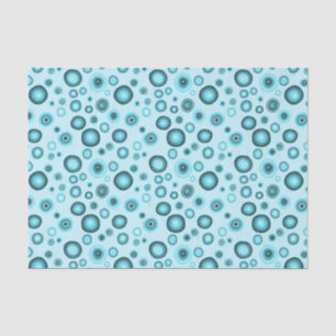 Blue Bubbles Modern Circles Pattern Gift Tissue Paper