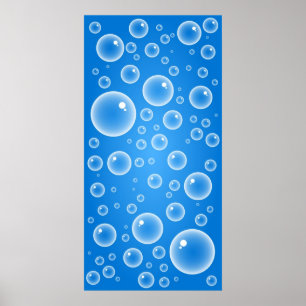 Blue Bubbles Poster
