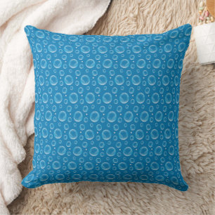 Blue Bubbles Throw Pillow