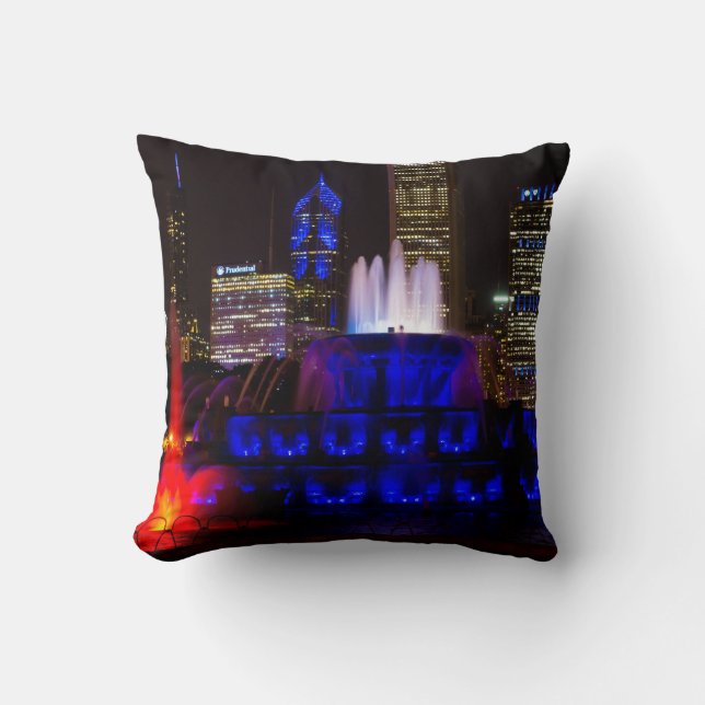 Blue Buckingham Fountain Cushion (Front)