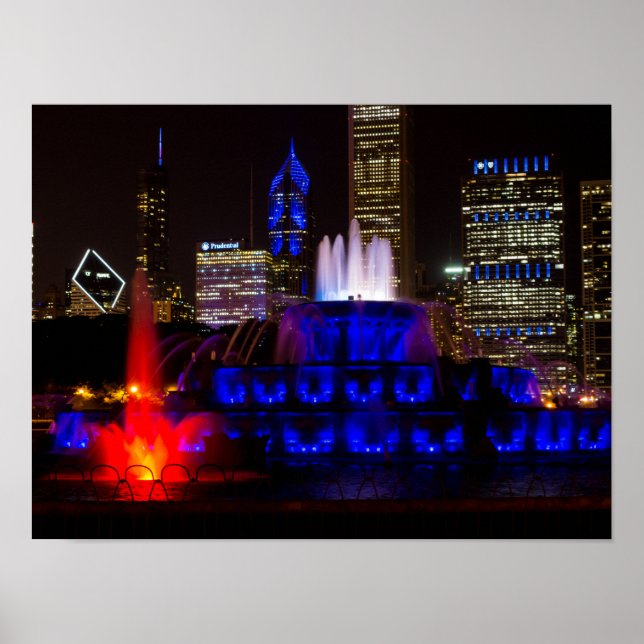 Blue Buckingham Fountain Poster (Front)