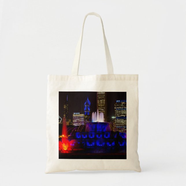 Blue Buckingham Fountain Tote Bag (Front)