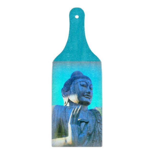 blue buddha cutting board (Front)