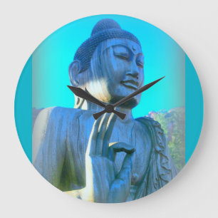 blue buddha large clock