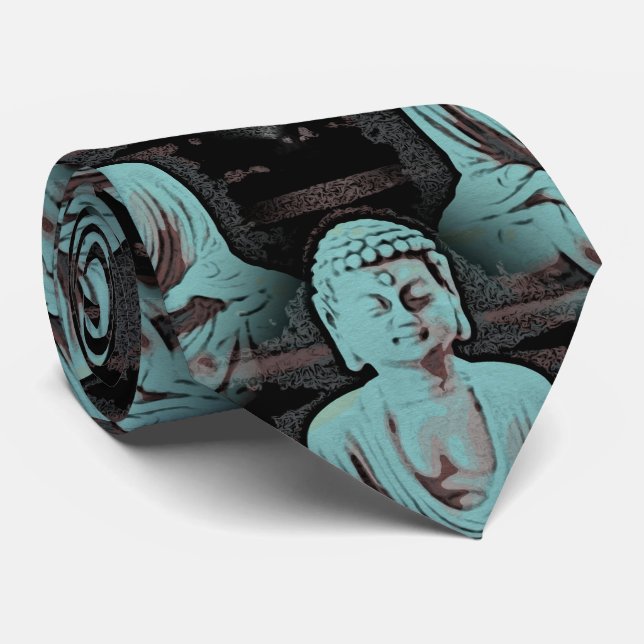 Blue Buddha - large Tie (Rolled)