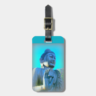 blue buddha luggage tag