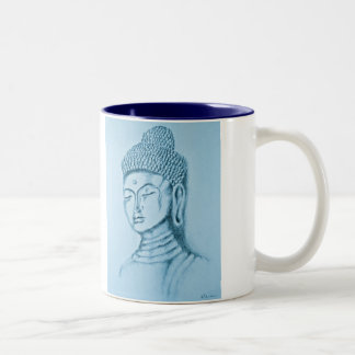 Blue Buddha/Namaste Two-tone Mug