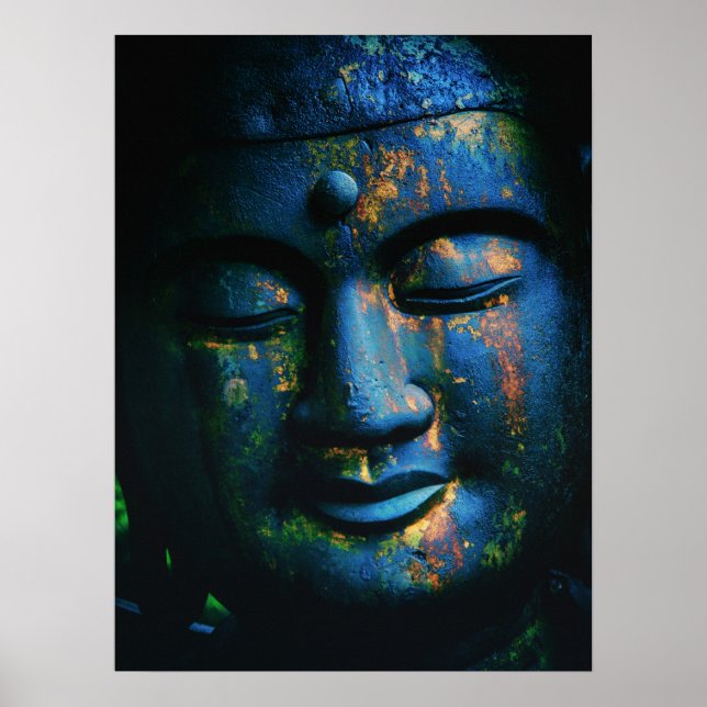 Blue Buddha Om Peace Poster (Front)
