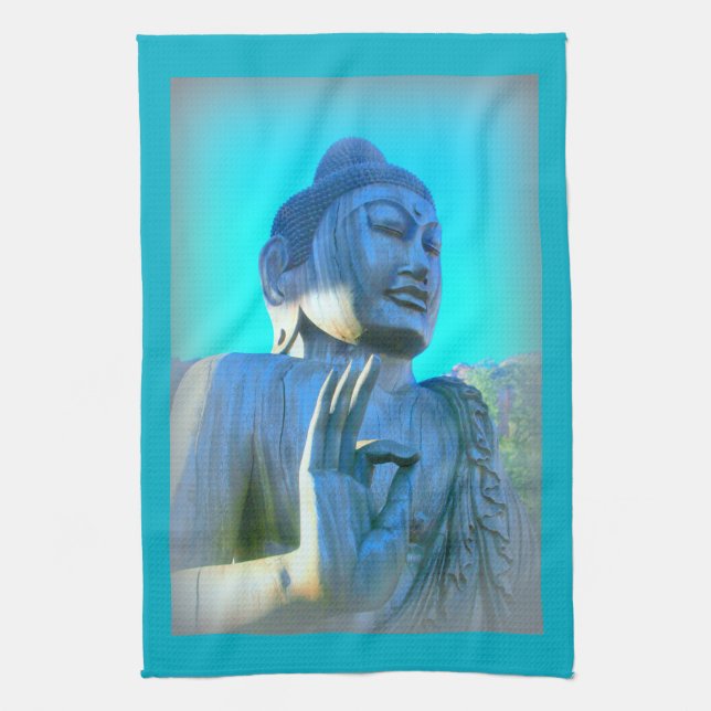 blue buddha tea towel (Vertical)