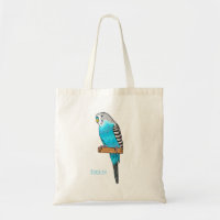 Blue budgerigar bird cartoon illustration