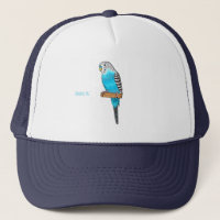 Blue budgerigar bird cartoon illustration