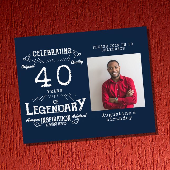 Blue Budget 40th Birthday Invitation Flyer (Creator Uploaded)