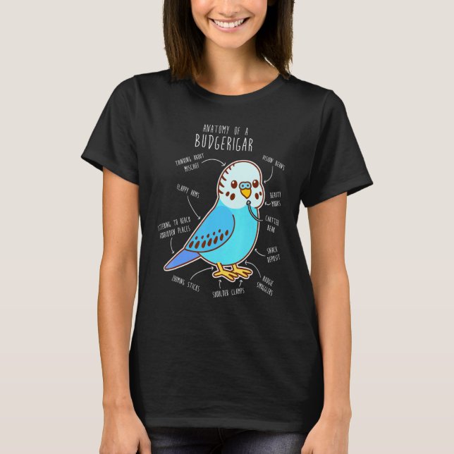 Blue Budgie Anatomy Classic T-Shirt (Front)