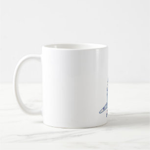 Blue budgie art coffee mug