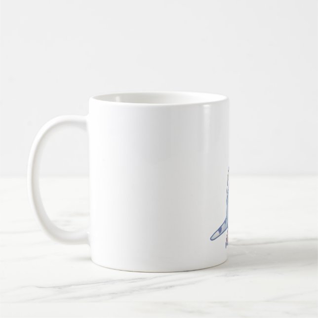 Blue budgie art coffee mug (Left)