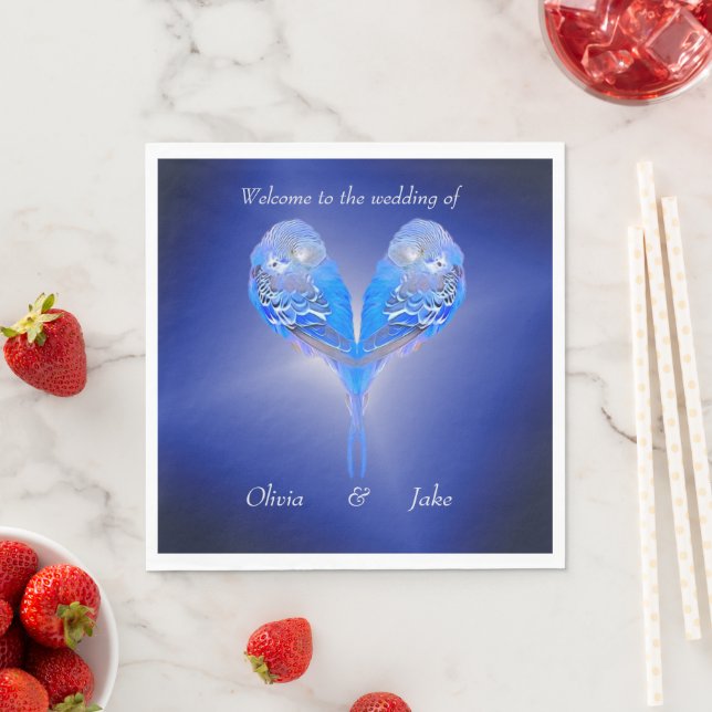Blue budgie  napkins (Insitu)