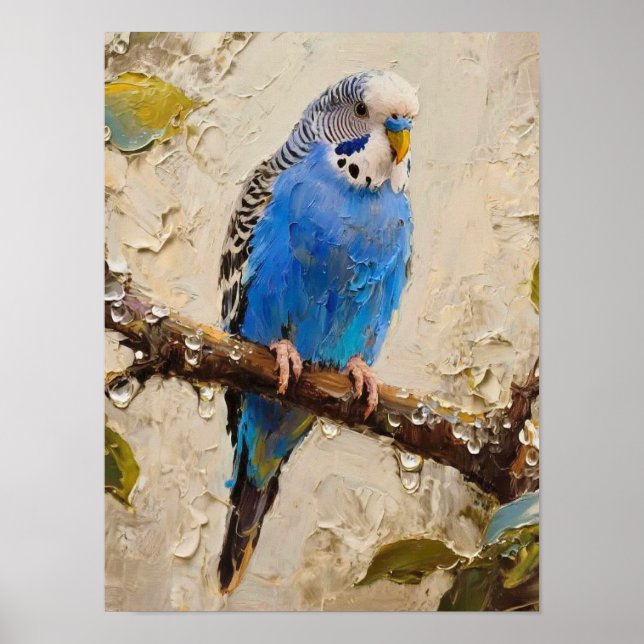 Blue Budgie Poster (Front)