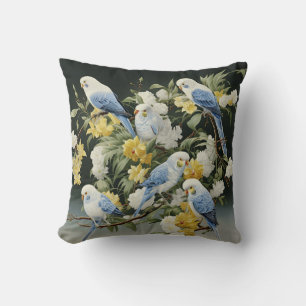 Blue Budgies Cushion
