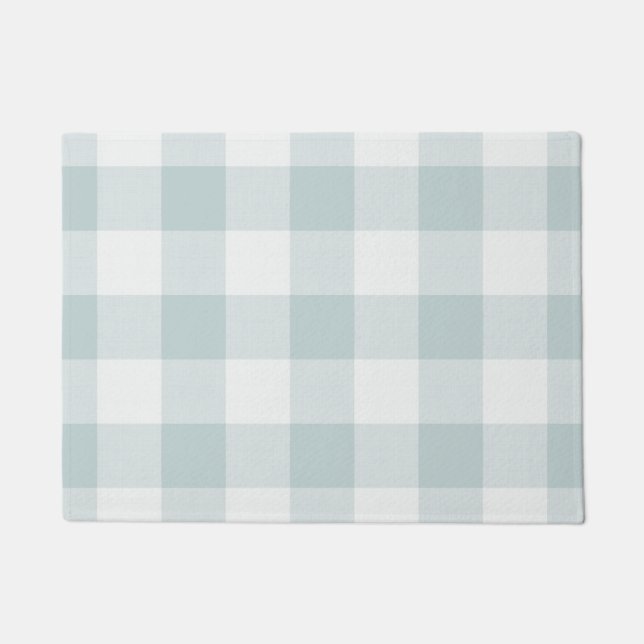 Blue Buffalo Check | Modern Farmhouse Doormat (Front)
