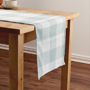 Blue Buffalo Check   Modern Farmhouse Short Table Runner
