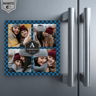 Blue Buffalo Plaid Lumberjack Family Photo Collage