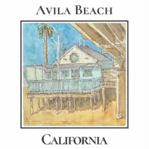 Blue Building on Stilts, Avila Beach, California