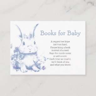 Blue Bunny  Baby Shower Books for Baby Enclosure Card