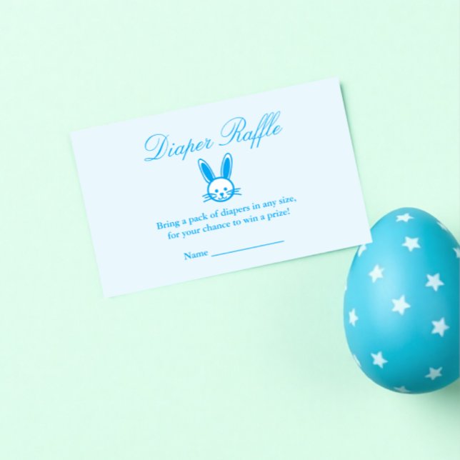 Blue Bunny Baby Shower Diaper Raffle Enclosure Card (Creator Uploaded)