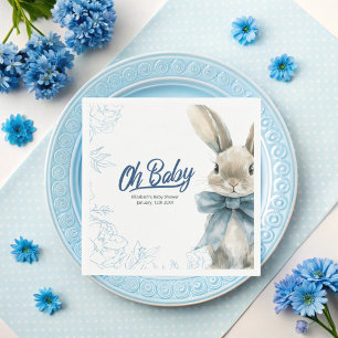 Blue Bunny Baby Shower  Napkin