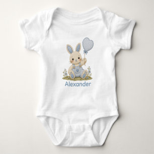 Blue Bunny Balloon Baby Bodysuit