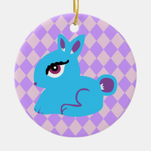 Blue Bunny Ceramic Tree Decoration