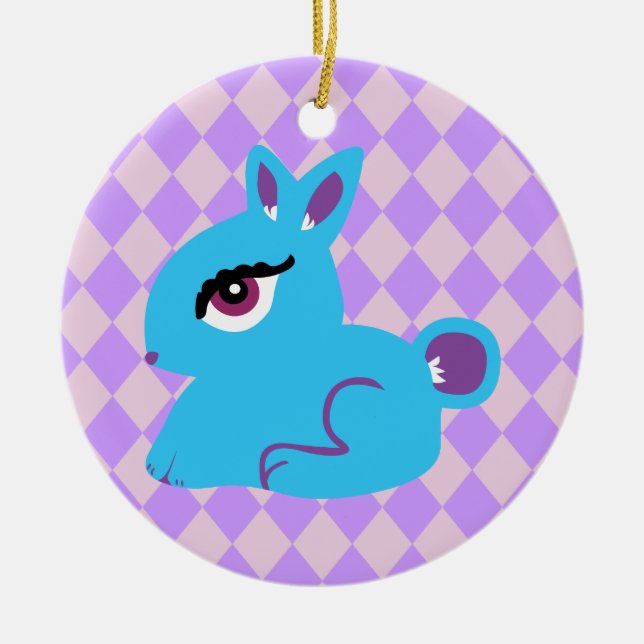 Blue Bunny Ceramic Tree Decoration (Front)