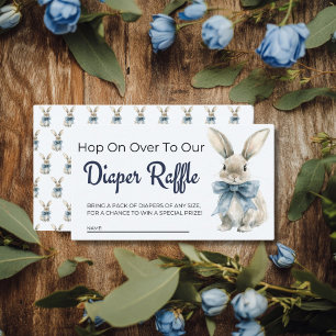 Blue Bunny Diaper Raffle Enclosure Card