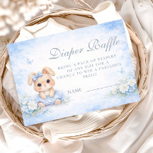 Blue Bunny Floral Diapper Raffle