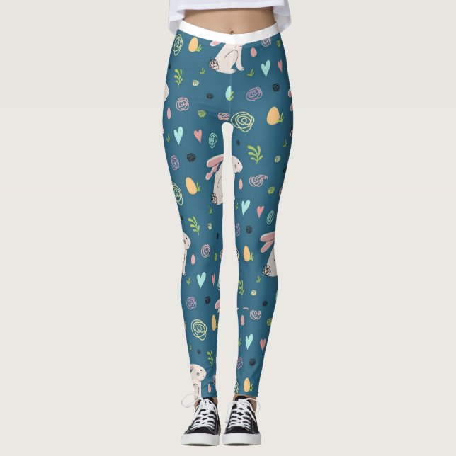 Blue Bunny Leggings (Front)