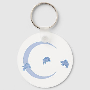 BLUE BUNNY MOON KEY RING