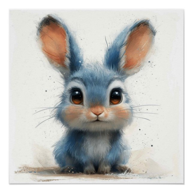 Blue Bunny Mouse: A Bit of Whimsy Bunny Poster (Front)