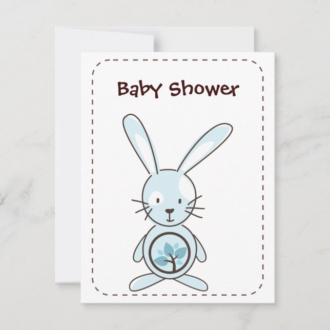 Blue Bunny Organic Planet Invitations (Front)