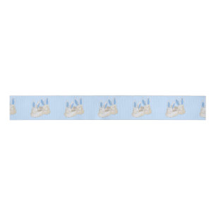 Blue Bunny Slipper Get Well Soon Baby Shower Grosgrain Ribbon