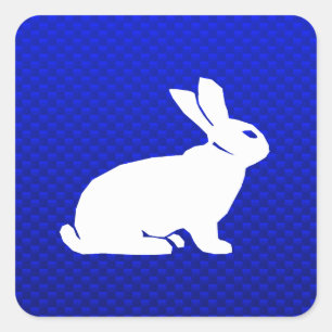 Blue Bunny Square Sticker