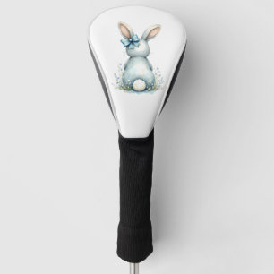 Blue Bunny Tail Cottontail Easter Bunny with Eggs Golf Head Cover