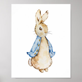 Blue Bunny Wall Art | Watercolor Rabbit