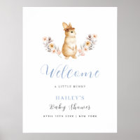 Blue Bunny Wildflower Welcome Baby Shower