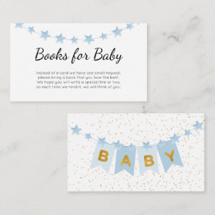 Blue Bunting Flags Baby Shower Books for Baby Enclosure Card