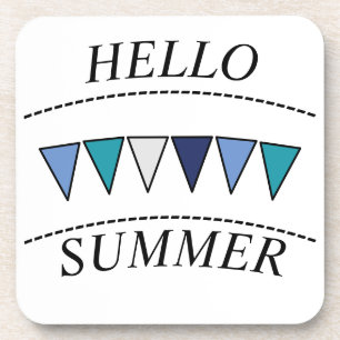 Blue Bunting Hello Summer Coaster
