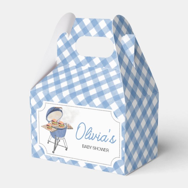 Blue Burger BBQ Baby Shower  Favour Box (Front Side)